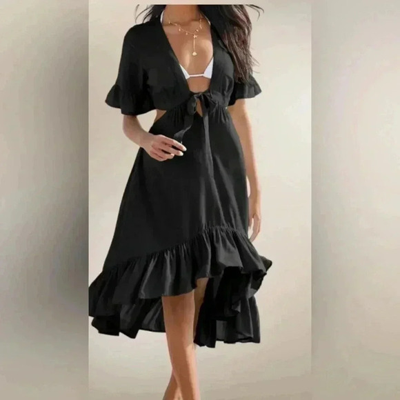 NWOT VENUS Ruffle Trim Cover-Up Dress | Size Medium - Picture 6 of 8